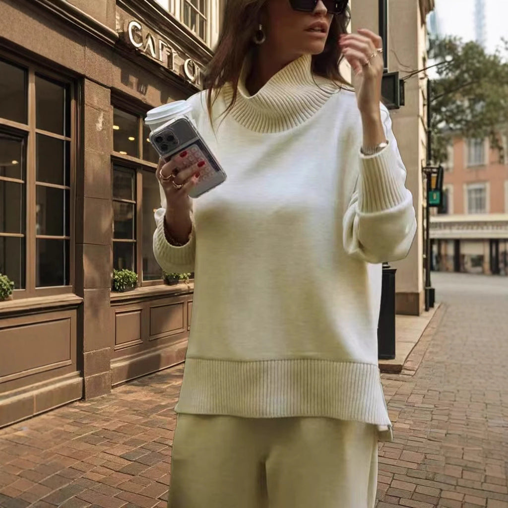 Spring Solid Color Round Neck Loose Suits