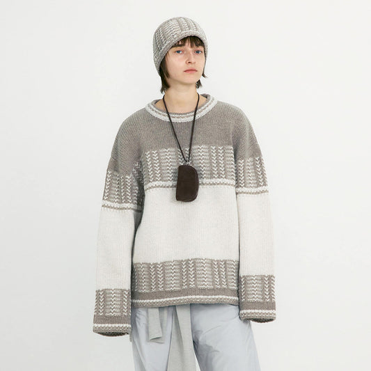 Women's Jacquard Wool Early Autumn Warm Soft Glutinous Style Knitwear