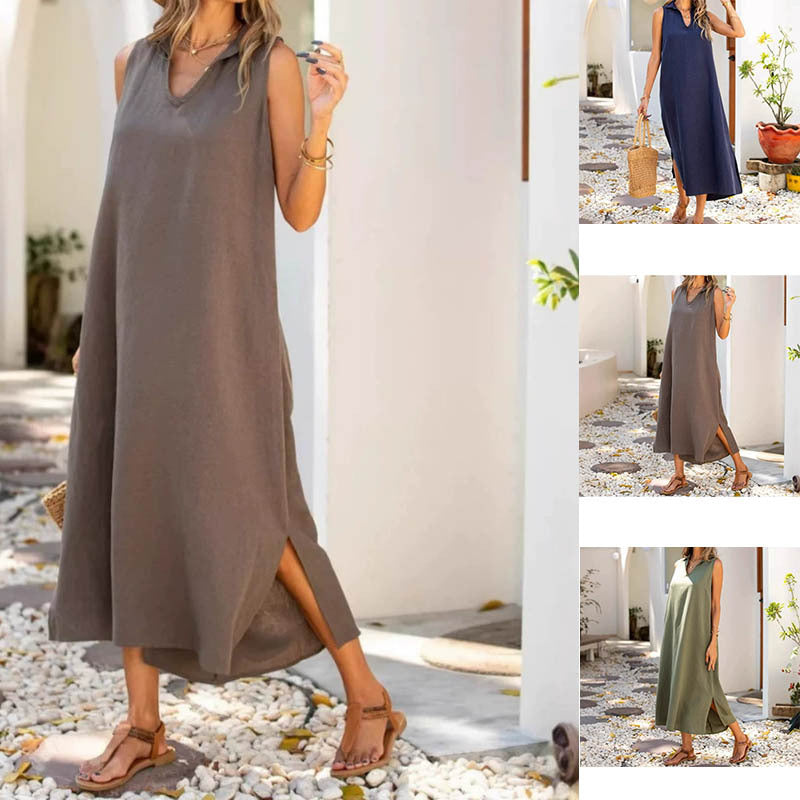 Trendy Women's Loose Casual Sleeveless Female Dress