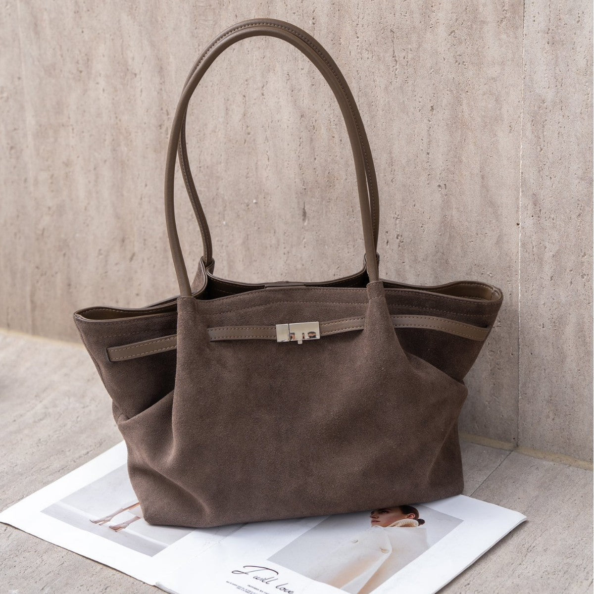 Stylish Niche Design Frosted Suede Portable Handbags