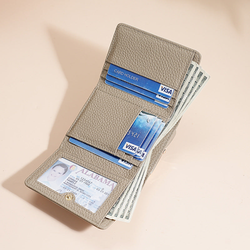 Multifunctional Style Female Genuine Leather Credit Ladies Wallets