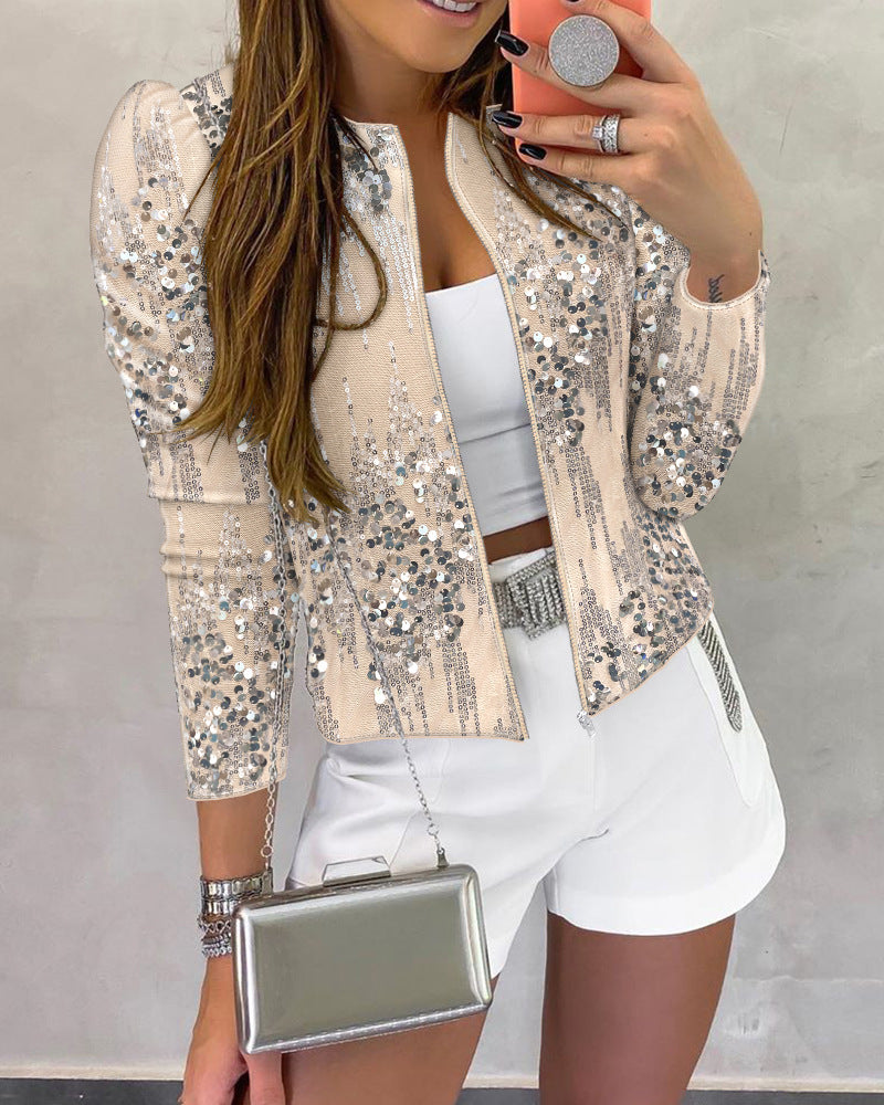 Durable Attractive Creative Glamorous New Sequined Blouses