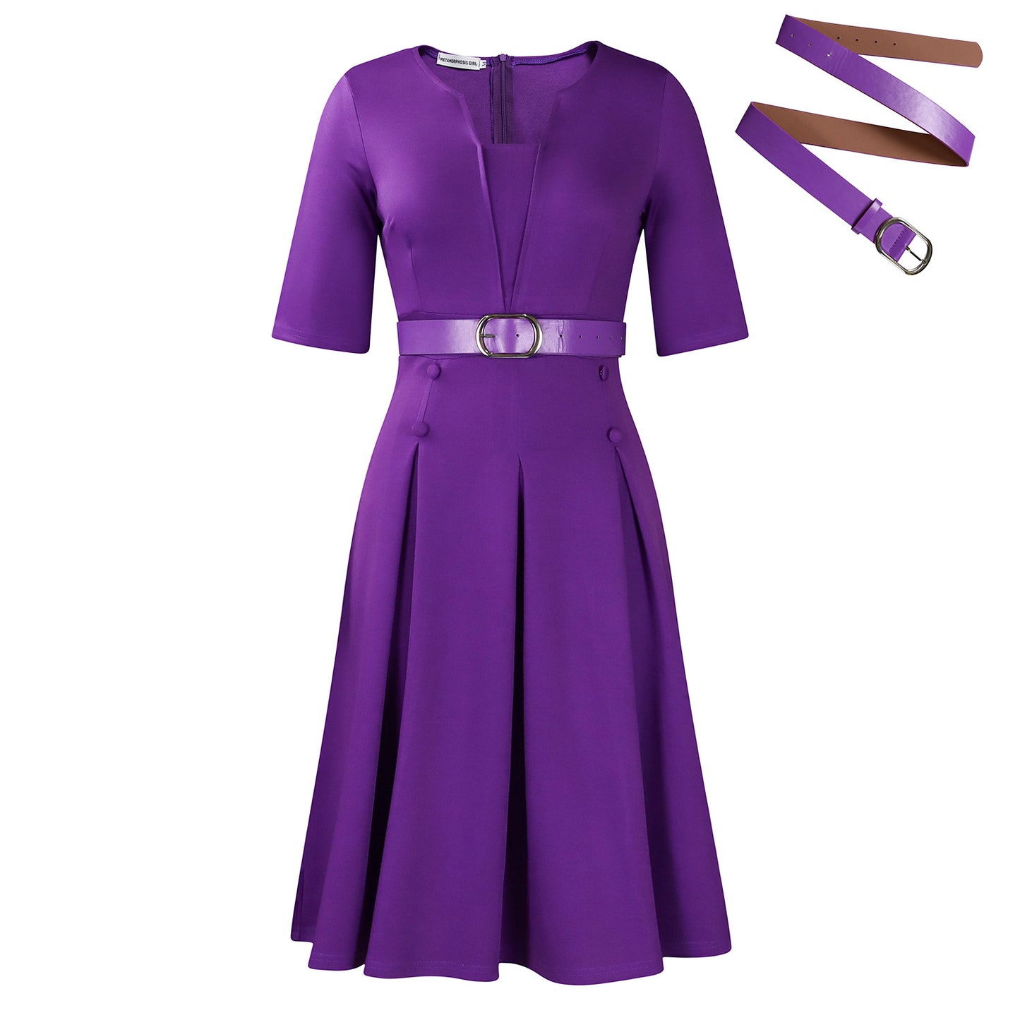 Women's Fashion Elegant Graceful Solid Color Half Sleeve Plus Size