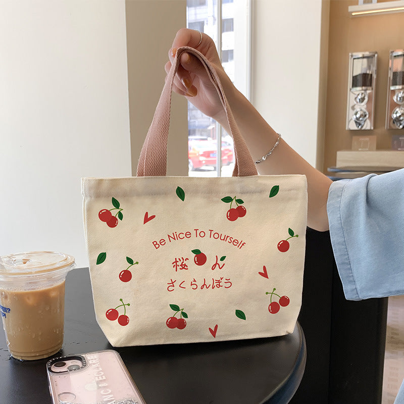 Women's Cute Cartoon Canvas Tutorial Lunch Size Handbags
