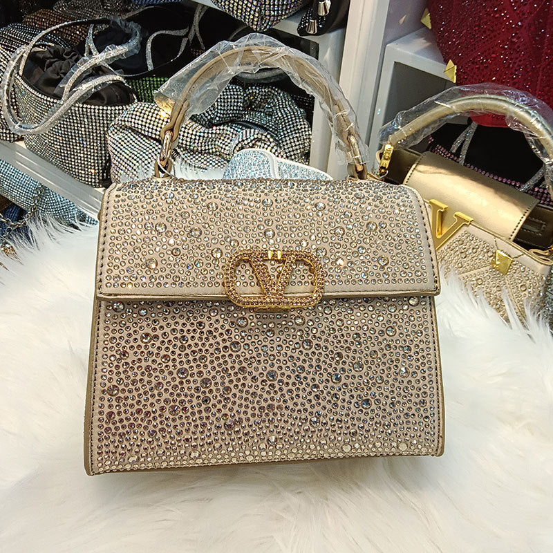 Women's Diamond Rhinestone Flip Retro High-grade Light Crossbody Bags