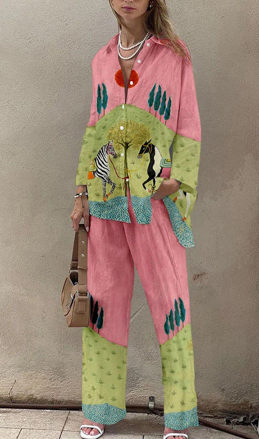 Women's Digital Flower Hawaiian Vacation Style Shirt Blouses