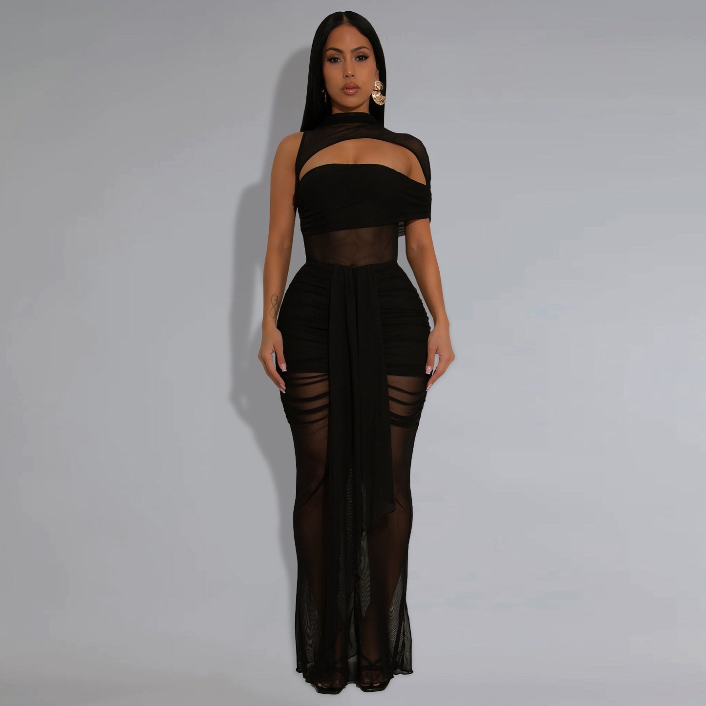 Women's Fashion Wear Sexy Mesh Bag Arm Suits