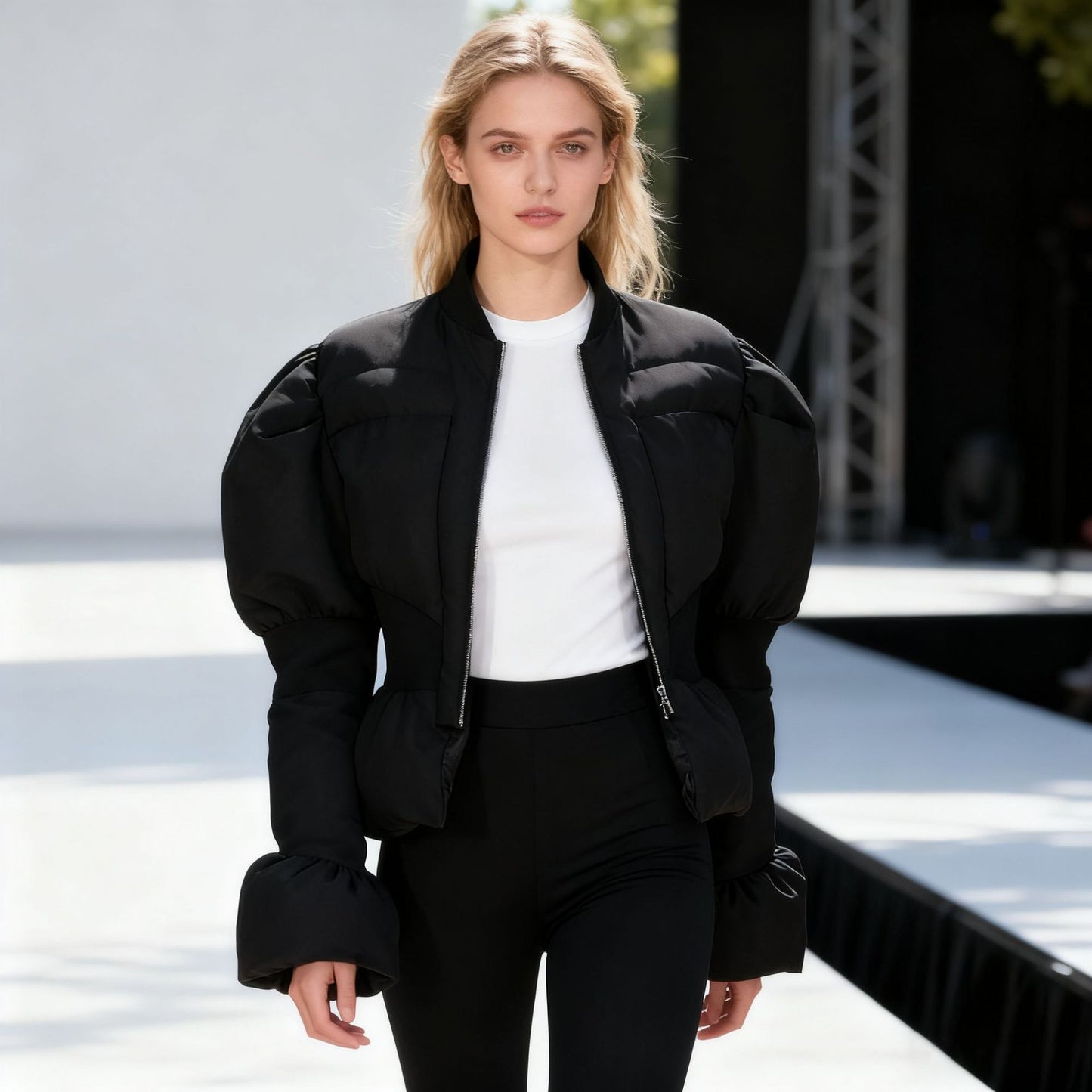 Women's Wear Versatile Slimming Stand Collar Long Jackets