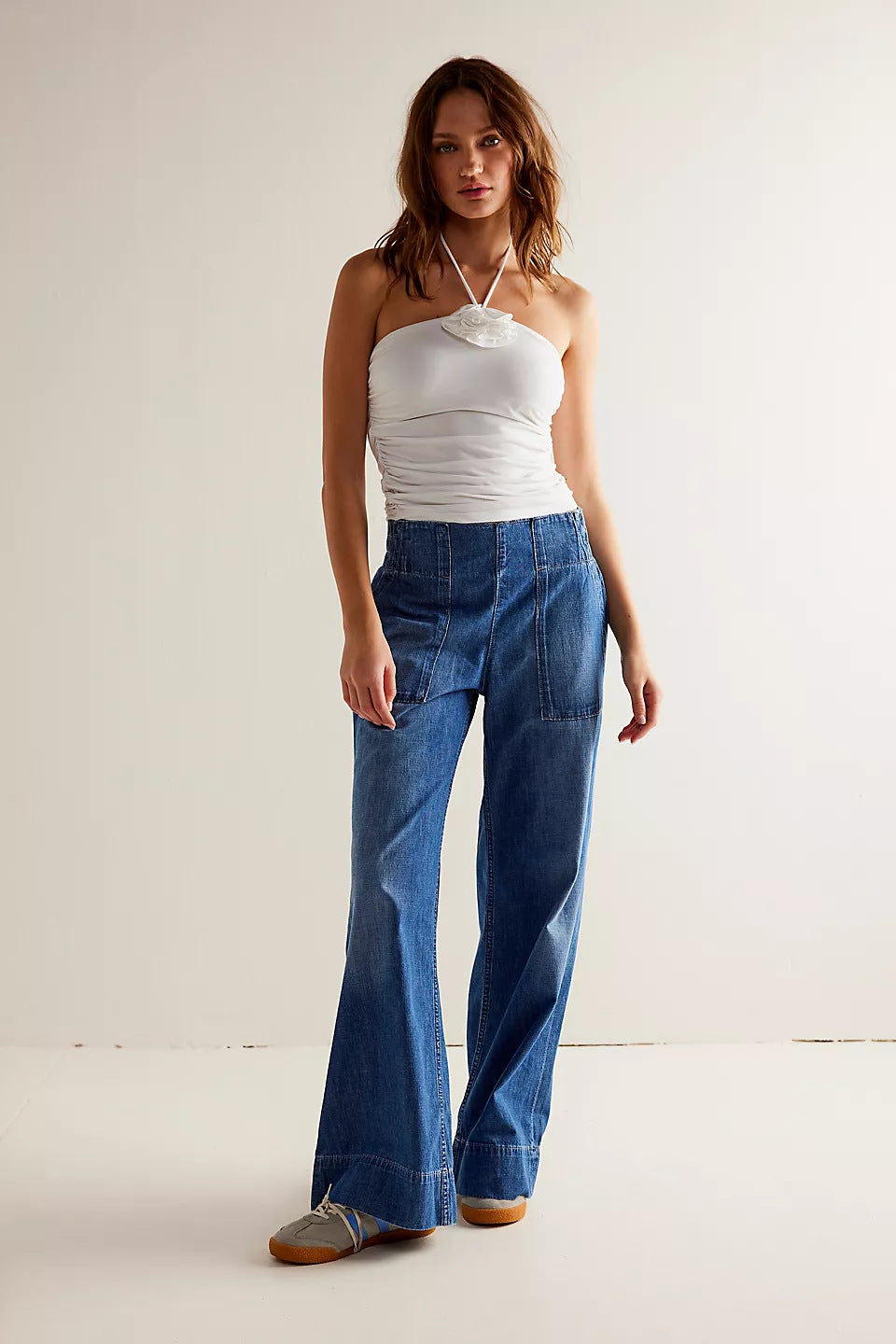 Women's Fashionable Personalized Low Waist Denim Trousers Loose Jeans