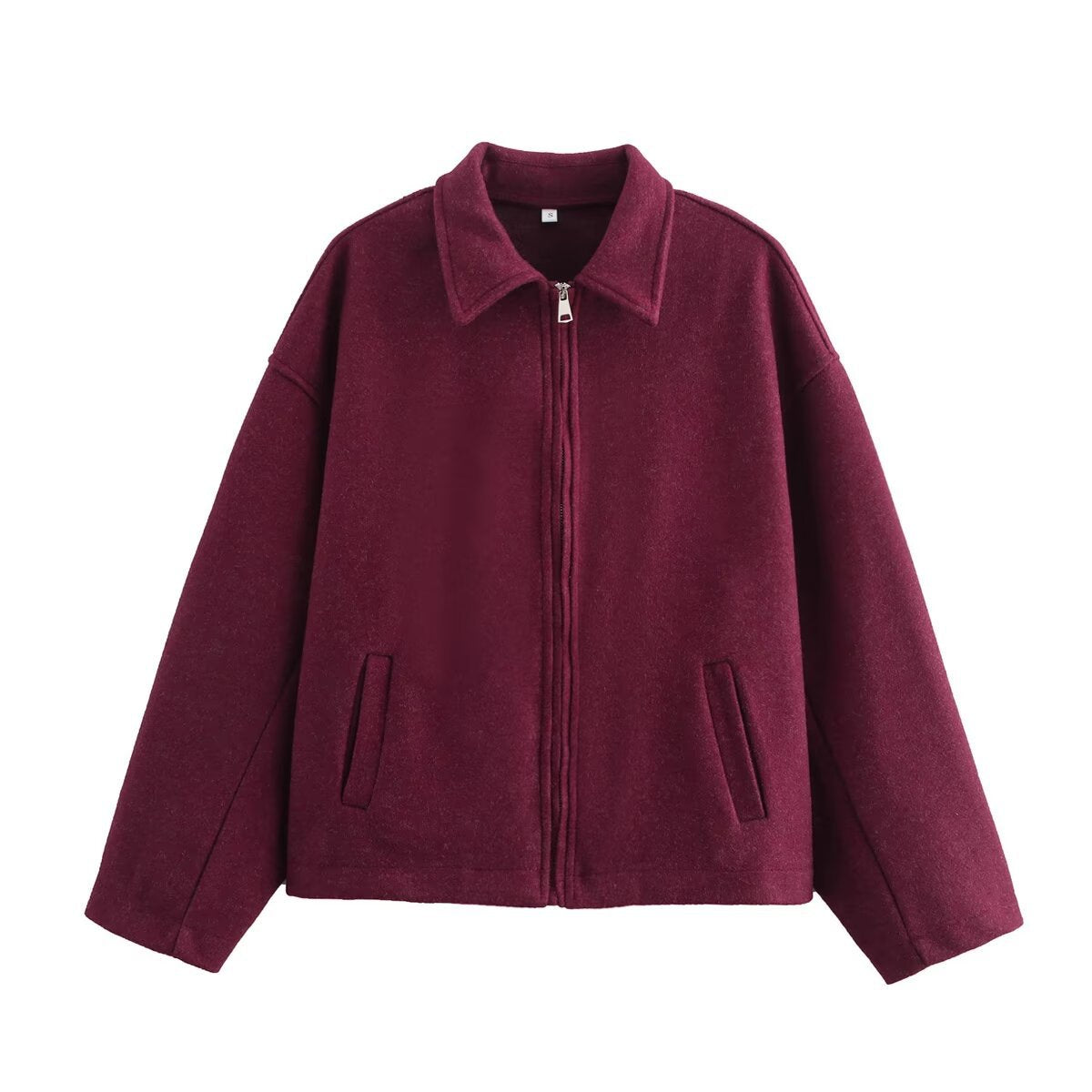 Women's Fashion Three-color Solid Color Wide Zipper Coats
