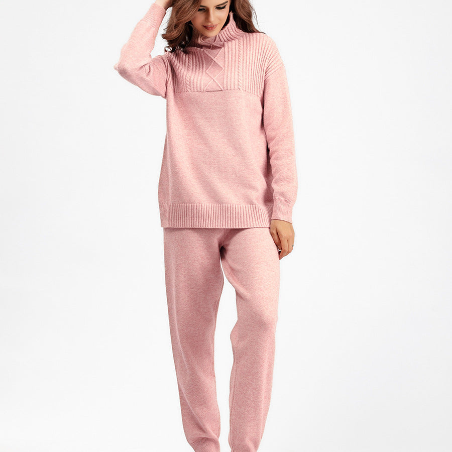 Women's Half Turtleneck Casual Loose Gentle Soft Glutinous Suits