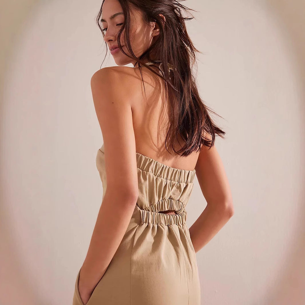 Women's Tube Casual Wide Leg High Waist Tops
