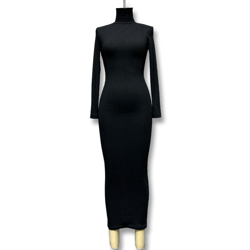 Women's Collar Long Sleeves Thread Temperament Dress Dresses