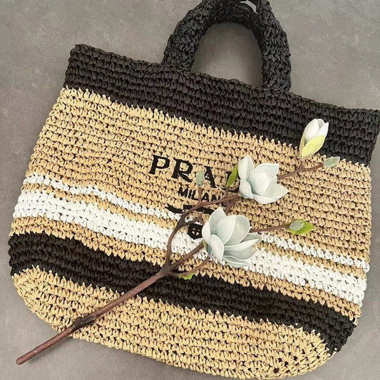 Women's Woven Handmade Beach Mori Style Solid Handbags