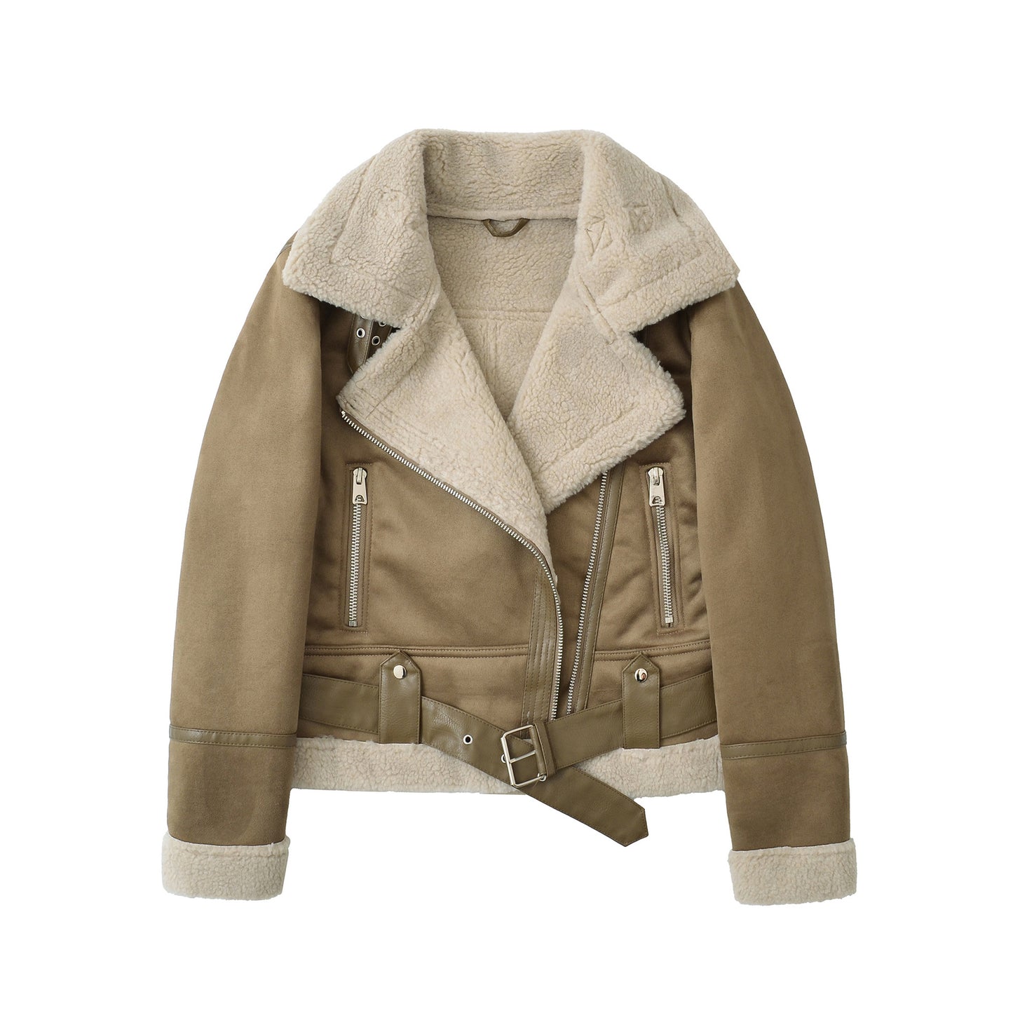 Women's Spanish Single Suede Surface Fur Integrated Lamb Jackets