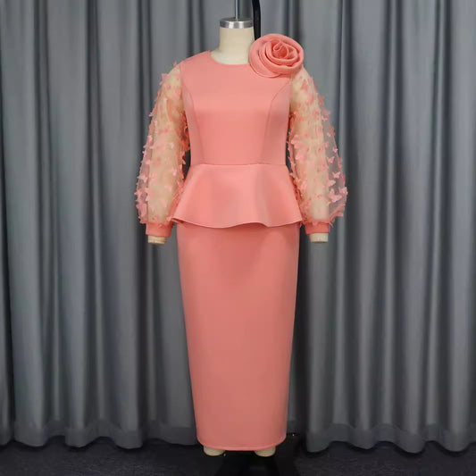 Style Pink Dress Fashion Sleeve High Dresses