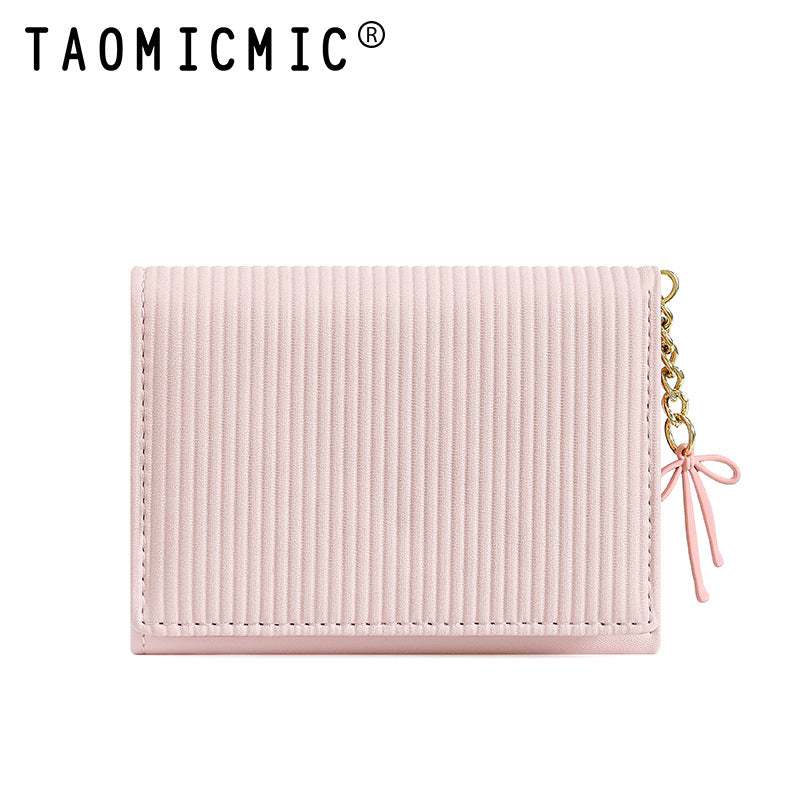 Women's Fresh Three Fold Cute Leather Integrated Ladies Wallets