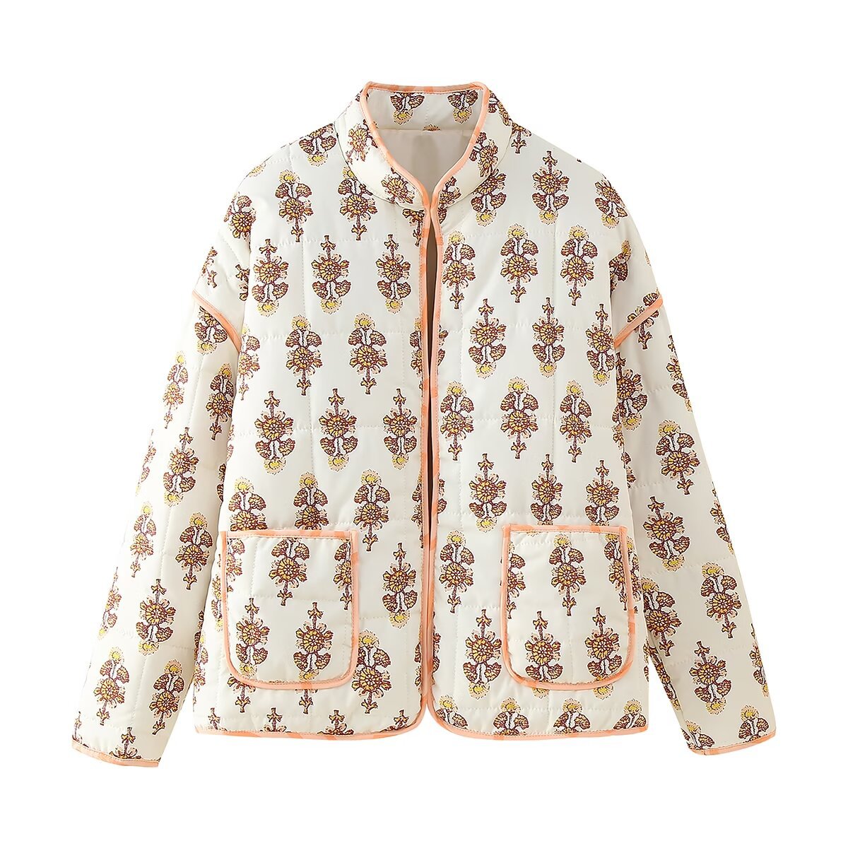 Women's Street Fashion Printed Casual Quilted Jackets