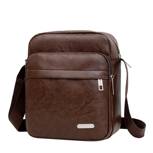 Men's Leather Trendy Large Capacity High Sense Men's Messenger Bags