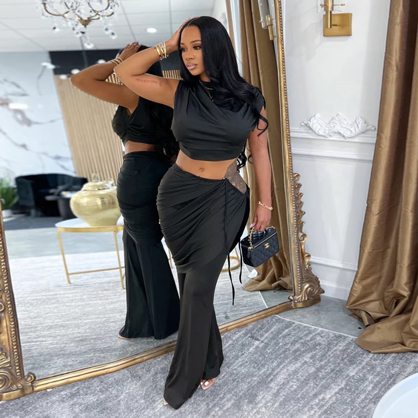 Women's Fashion Wear Casual Sleeveless Trousers Two-piece Suits