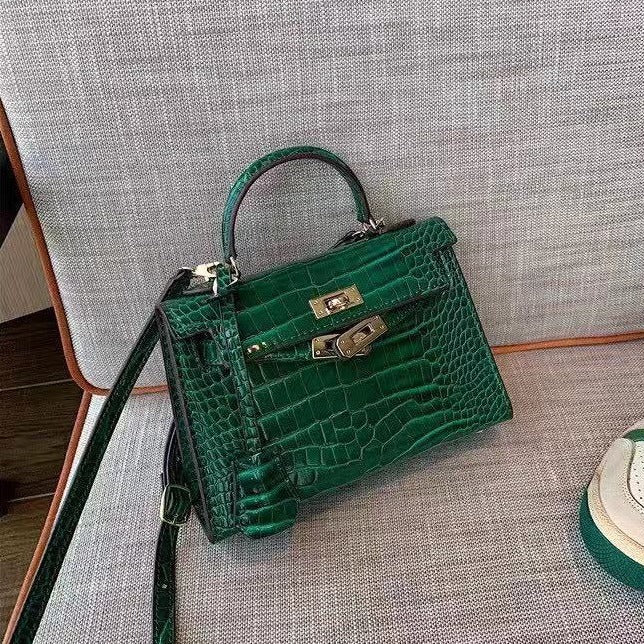 Women's Genuine Leather Crocodile Pattern Cowhide Bags