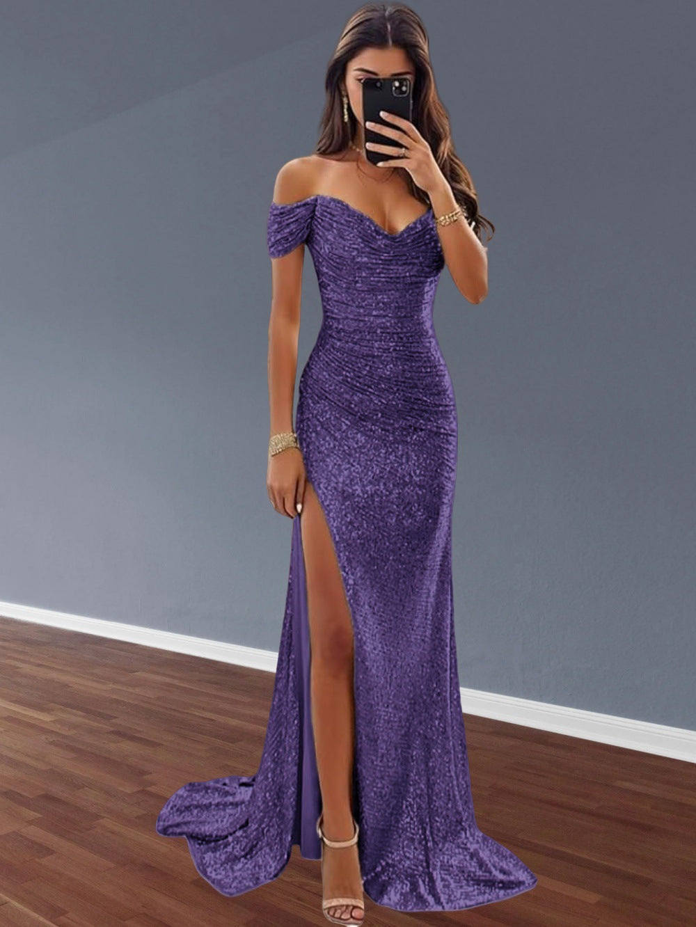 Women's Party Sexy Sequined Large Swing Dress Dresses