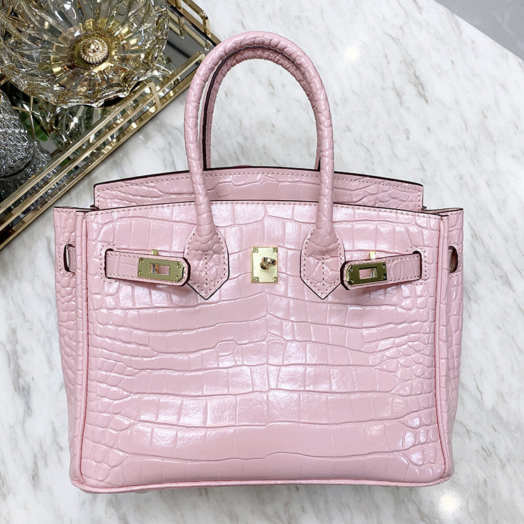 Pattern Genuine Leather Large Capacity Female Handbags