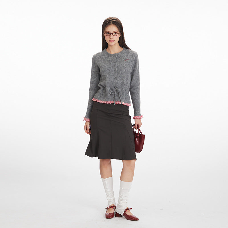 Women's Waist Trimming Design Sense Slim Knit Sweaters