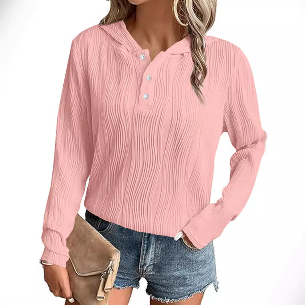 Women's Solid Color Hooded Casual For Women's Sweater, Sweater