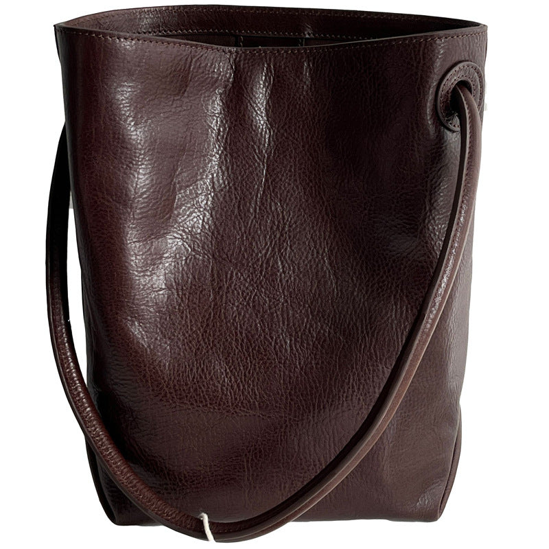 Women's Leather For Vegetable Tanned Cowhide Temperamental Minority Asymmetric Bags