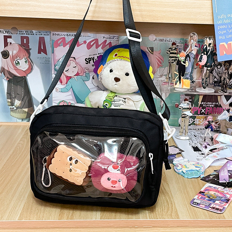 Women's Transparent Cartoon Bar Snack Size Cell Crossbody Bags