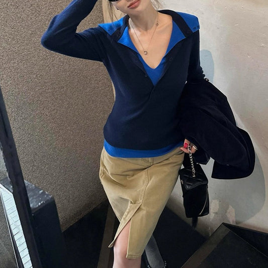 Women's Peter Pan Collar Classic Style Inner Bottoming Knitwear