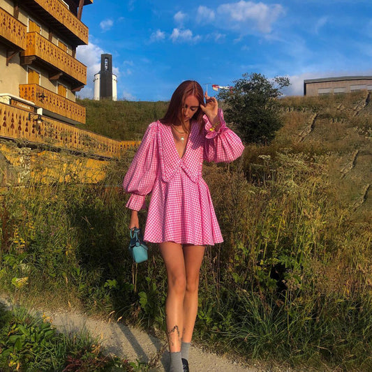 Women's Butterfly Collar Long-sleeved Dress Graceful Fashionable Dresses