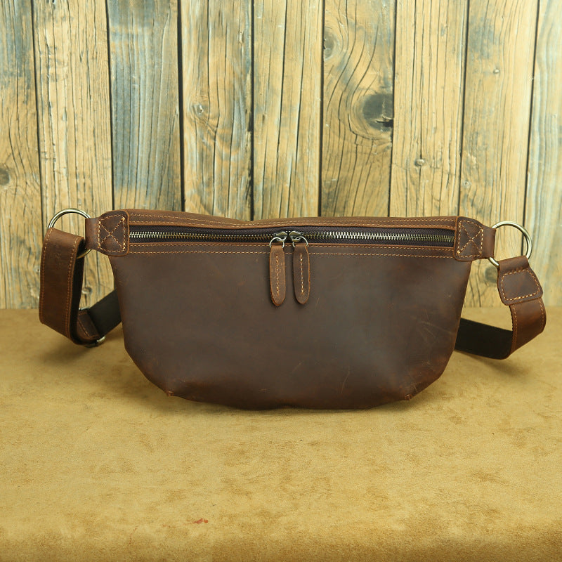 Men's Ancient Hipster Summer Retro Crazy Horse Leather First Men's Shoulder Bags