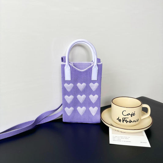 Dopamine High Sense Minority Knitted Korean Phone Bags