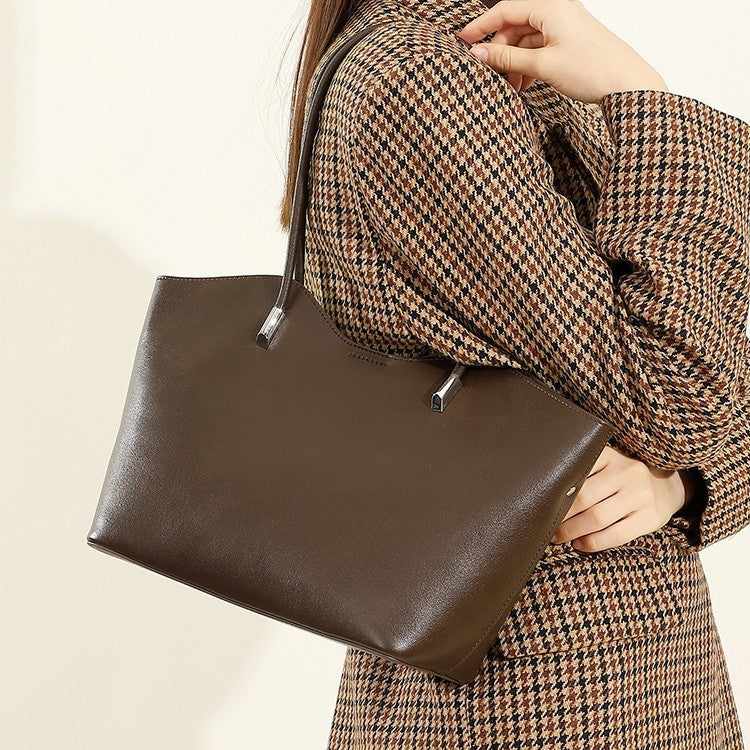 Women's Vegetable Tanning Leather Large Capacity Commuter Crossbody Bags