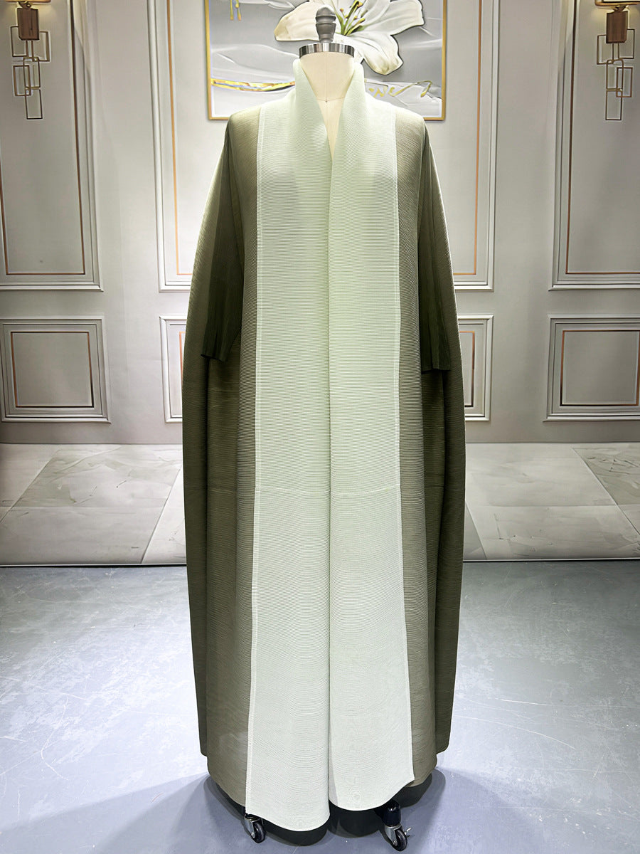 Women's Pleated Gradient Trench High-grade Robe Arab Coats