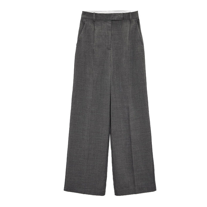 Women's Professional Commute Black High Waist Wide Pants