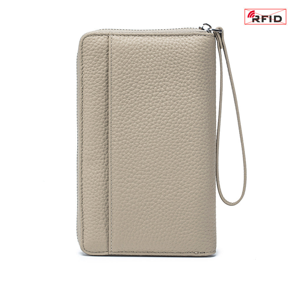 Women's Large Capacity Long Genuine Leather Ticket Bags