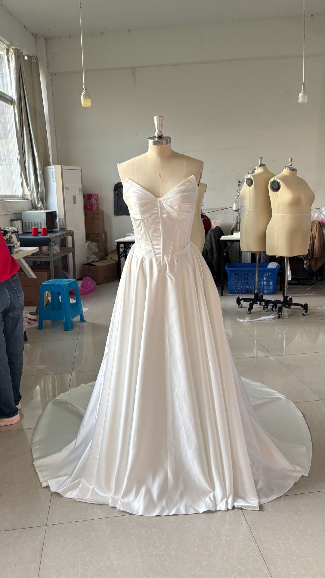 Light Dress Bridal French Satin Large Wedding Dresses