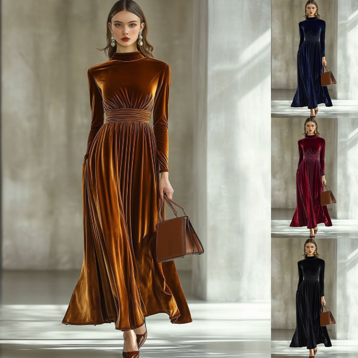 Women's Sleeve Waist Slimming Graceful Expansion Female Excellent Dress