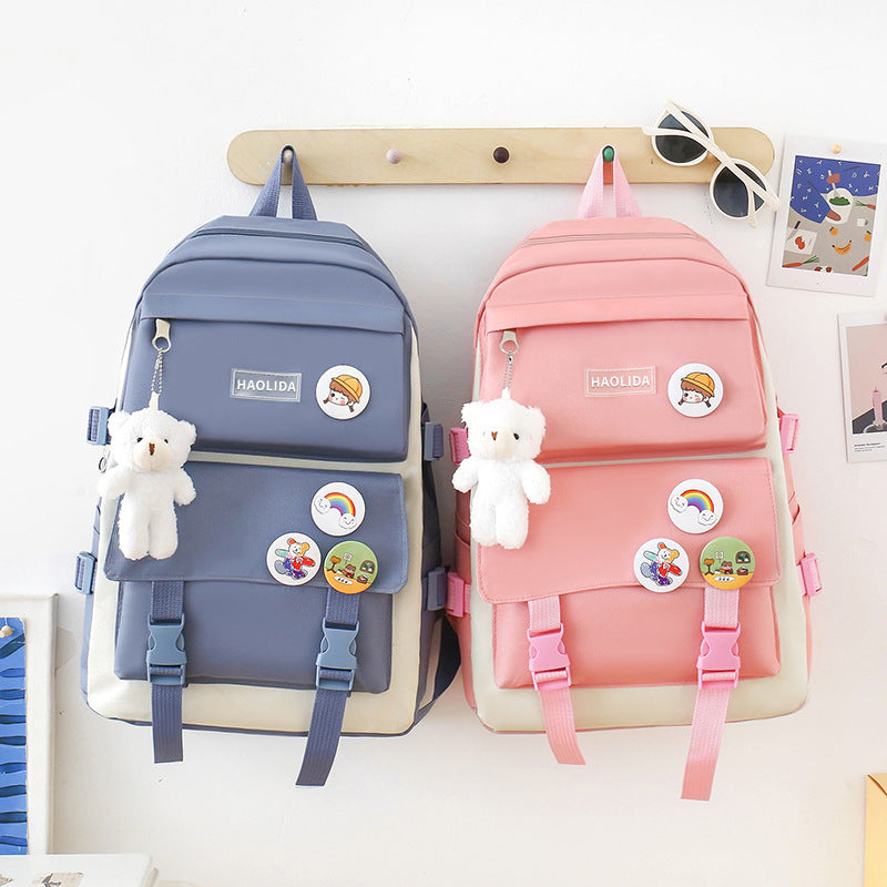 Large Capacity Printed Korean Style Suit Middle School Students' Schoolbags