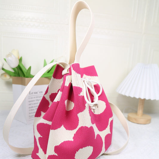 Flower Korean Style Knitted Large Capacity Bags