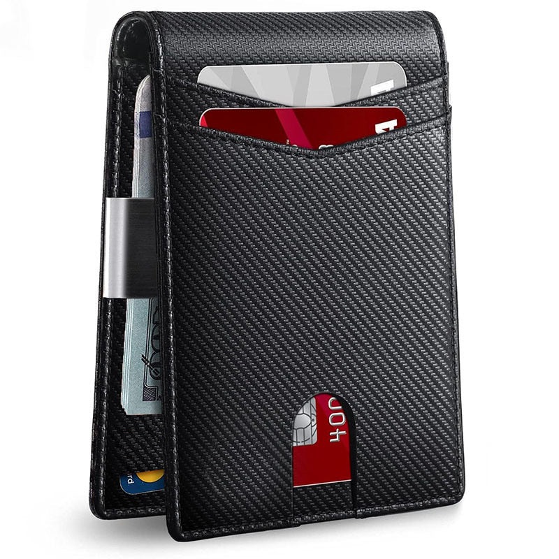 Men's Fiber Swiping American Gold Clip Full Card Holder