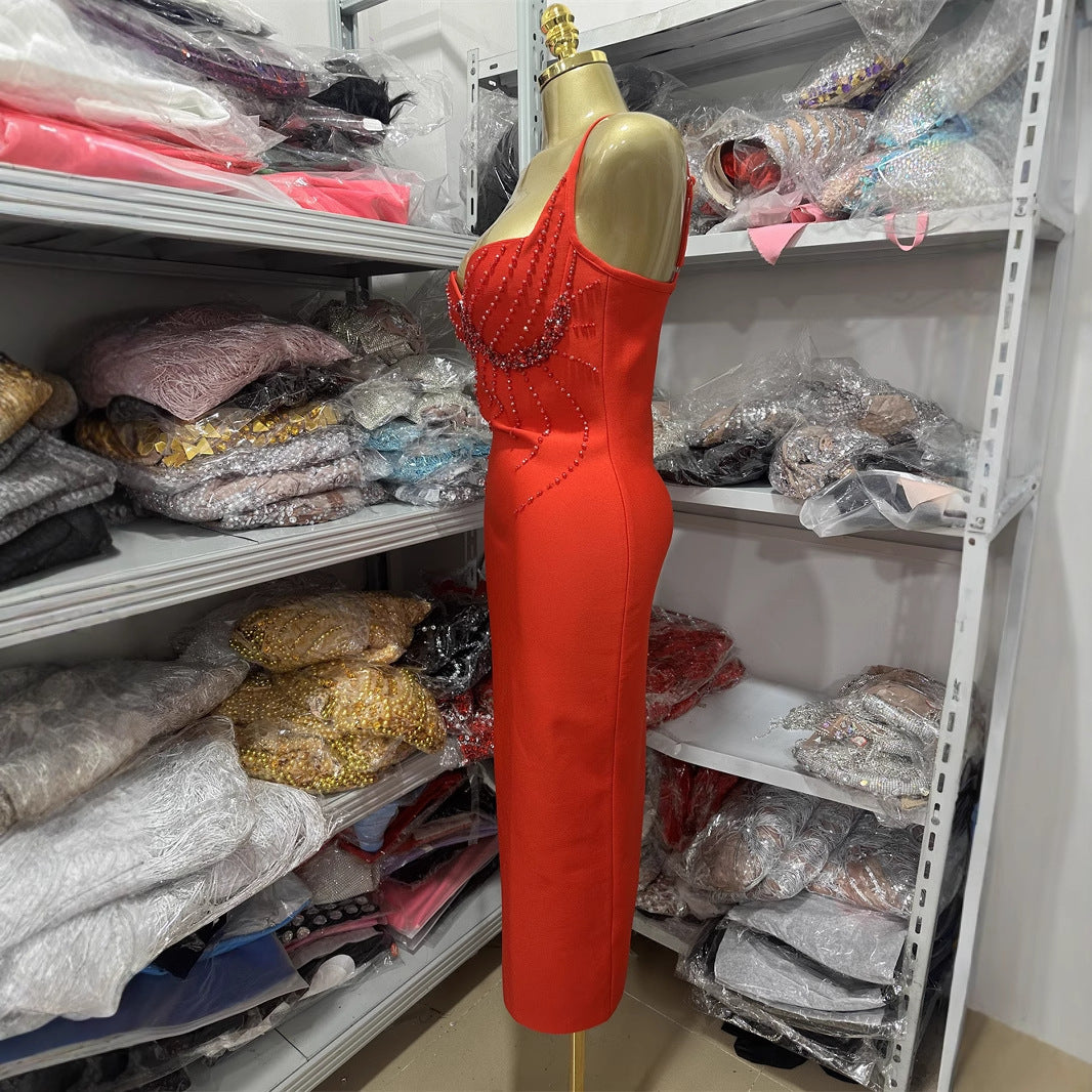 Sexy Strap Bandage Dress Beading Party Dresses