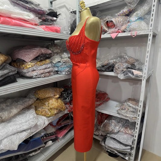 Sexy Strap Bandage Dress Beading Party Dresses