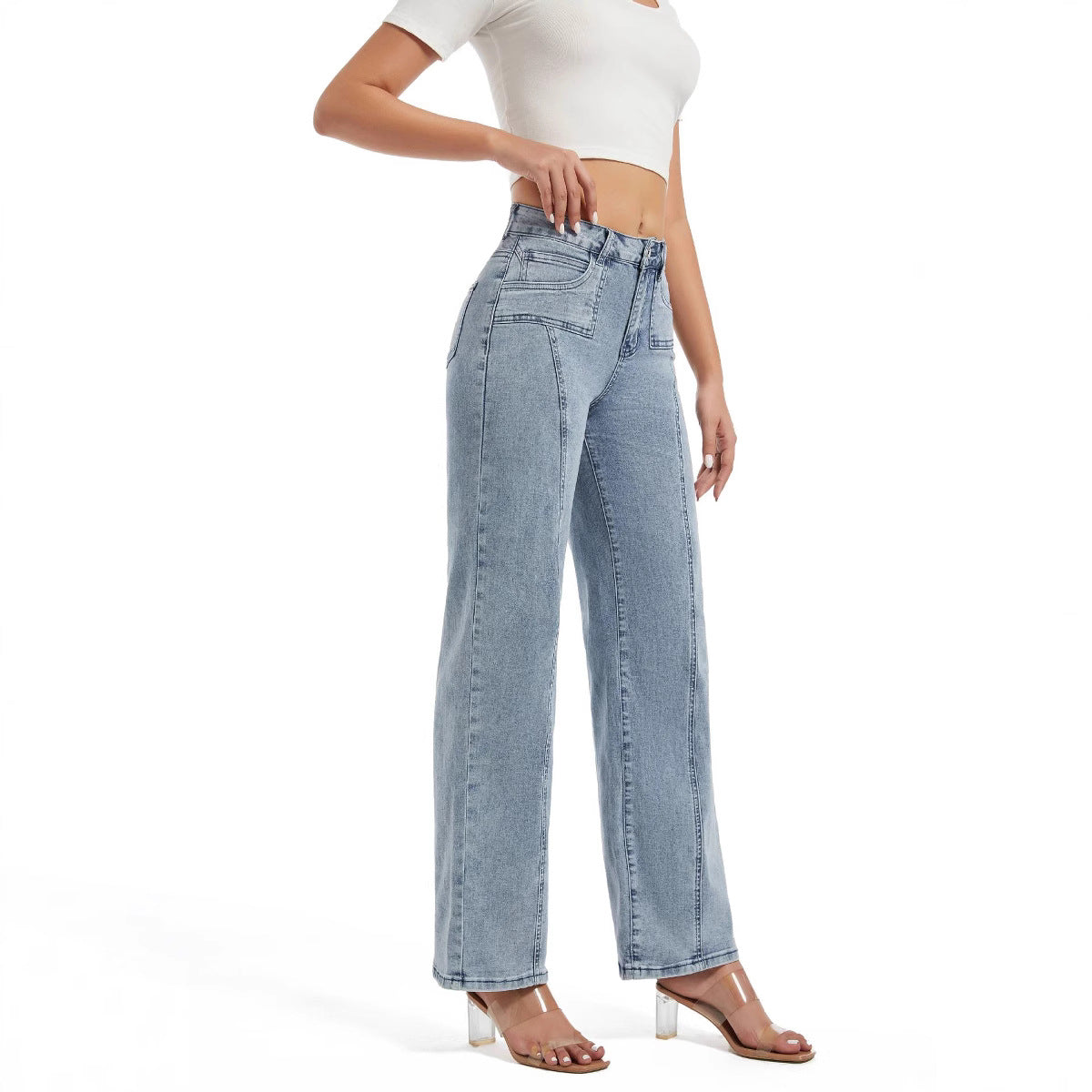Slouchy Autumn High Quality Blue Long Women's Jeans