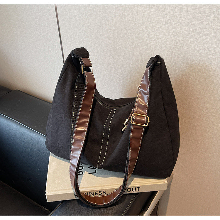 Stitching Retro Elegant Autumn Fashion Korean Shoulder Bags