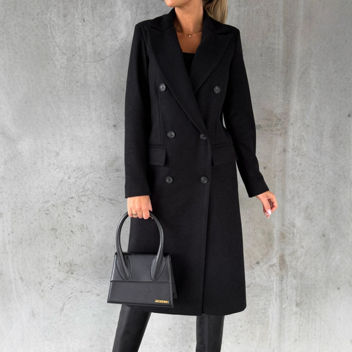 Women's Minimalist Long Sleeve Double Breasted Casual Coats