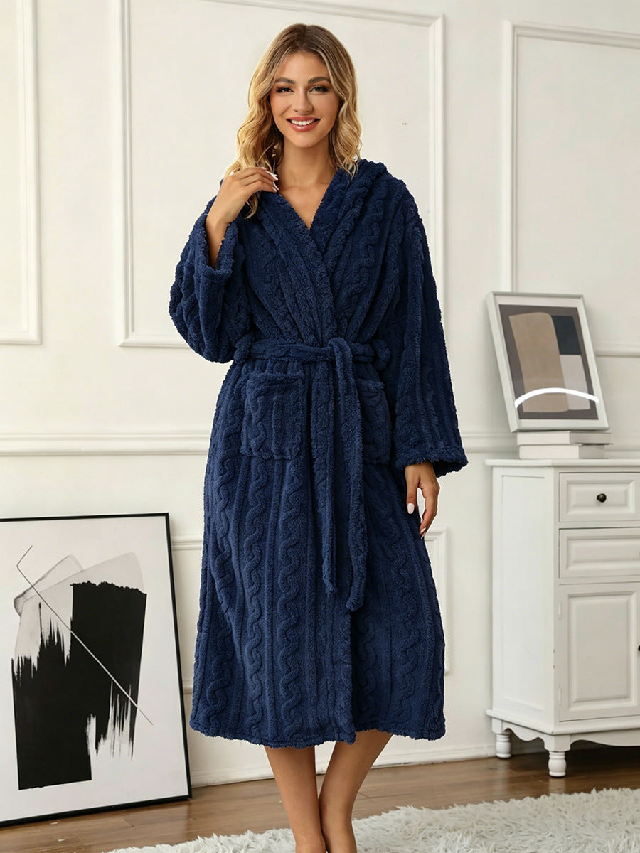 Women's Warm Thickened Jacquard Long Sleeve Pajamas Women's Sweater, Sweater